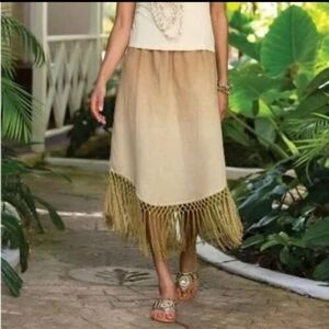 Soft Surroundings fiesta ombre fringe skirt